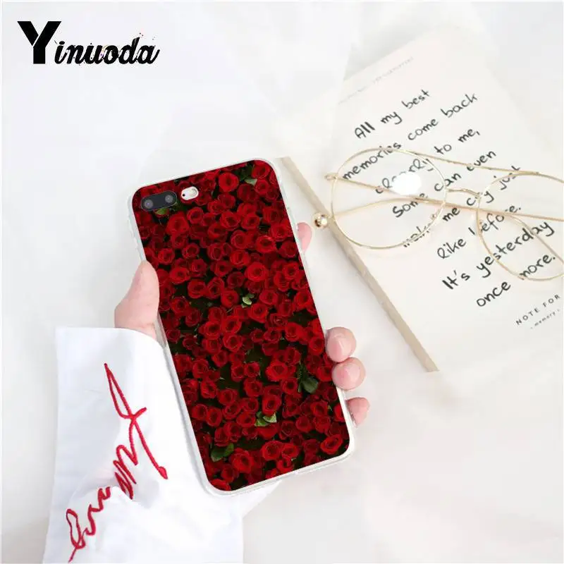 Yinuoda Elegante Rosa Roxo no Vaso Мягкий силиконовый чехол для телефона iPhone 8 7 6 6S Plus X XS MAX 5 5S SE XR 10