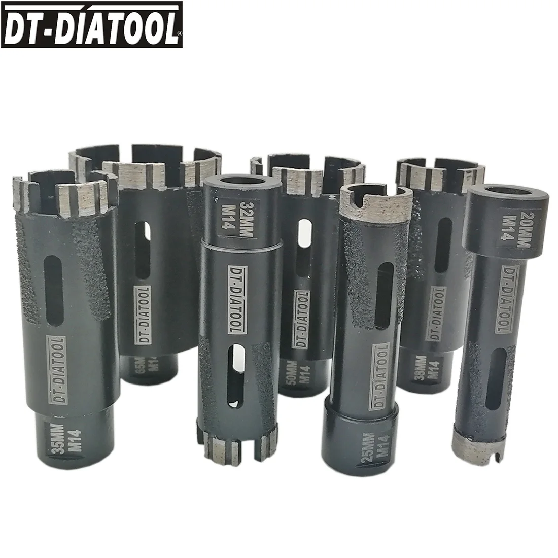 DT-DIATOOL 1 шт. Лазерная сварная турбо-сегментная сухая Алмазная кольцевая пила сухое сверление коронки M14 резьба для твердого гранита мрамора
