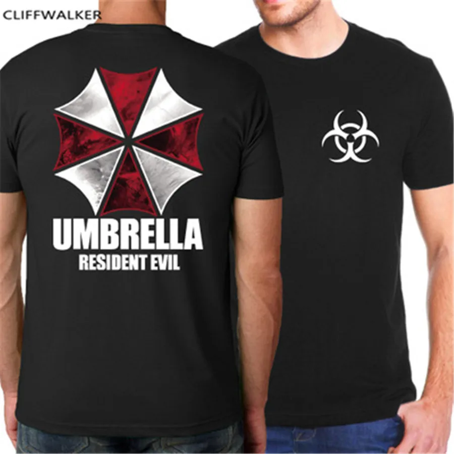 Фото Лидер продаж для Для мужчин хлопок короткий 2018 Новый Resident Evil зонтик майка Модная Лидер продаж для Для мужчин хлопок короткий 2018 Новый Resident Evil зонтик майка Модная