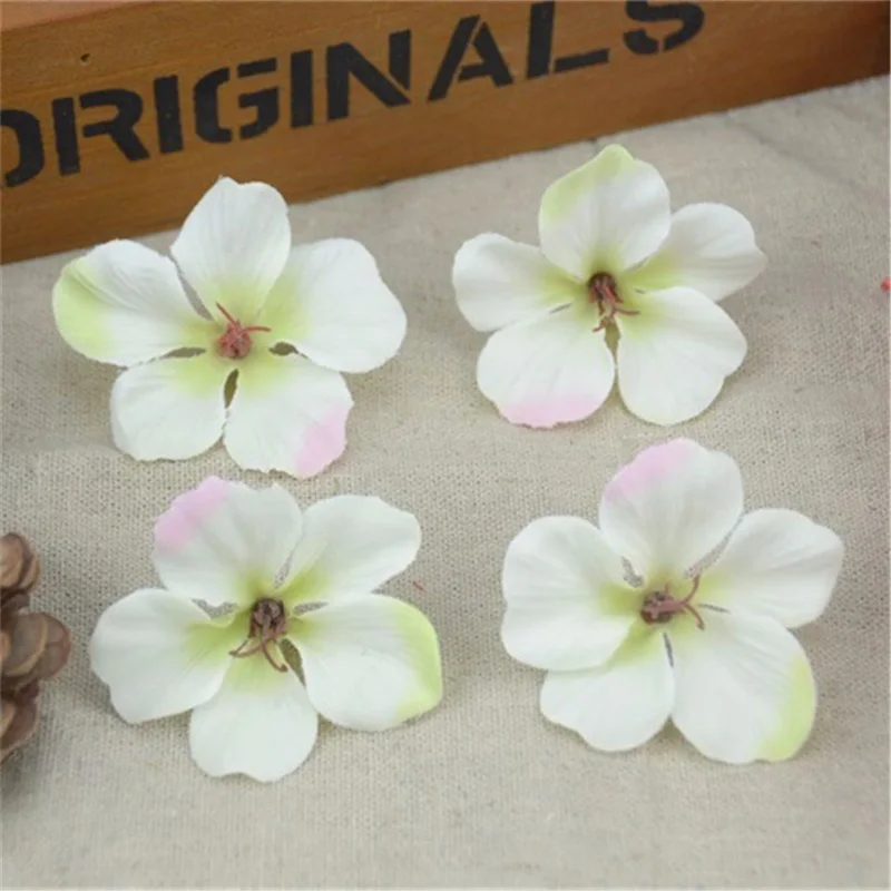 white with pink 60 шт. шелковые бабочки орхидеи искусственные цветы на голову для свадьбы автомобиля украшение дома Флорес Cymbidium Скрапбукинг цветы растения - Цвет: white with pink