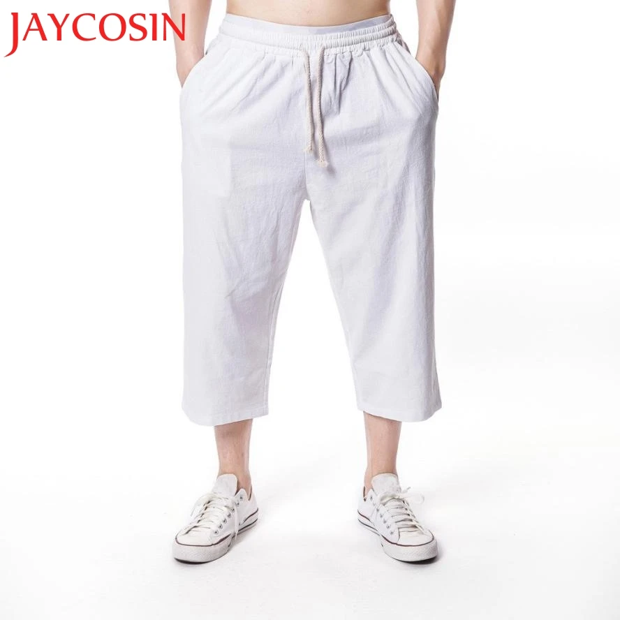 JAYCOSIN Новинка 2018 мужские спортивные льняные повседневные свободные брюки с