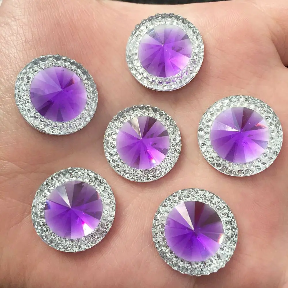 Новинка 20 шт. мм двухцветные круглые стразы из смолы с плоским основанием