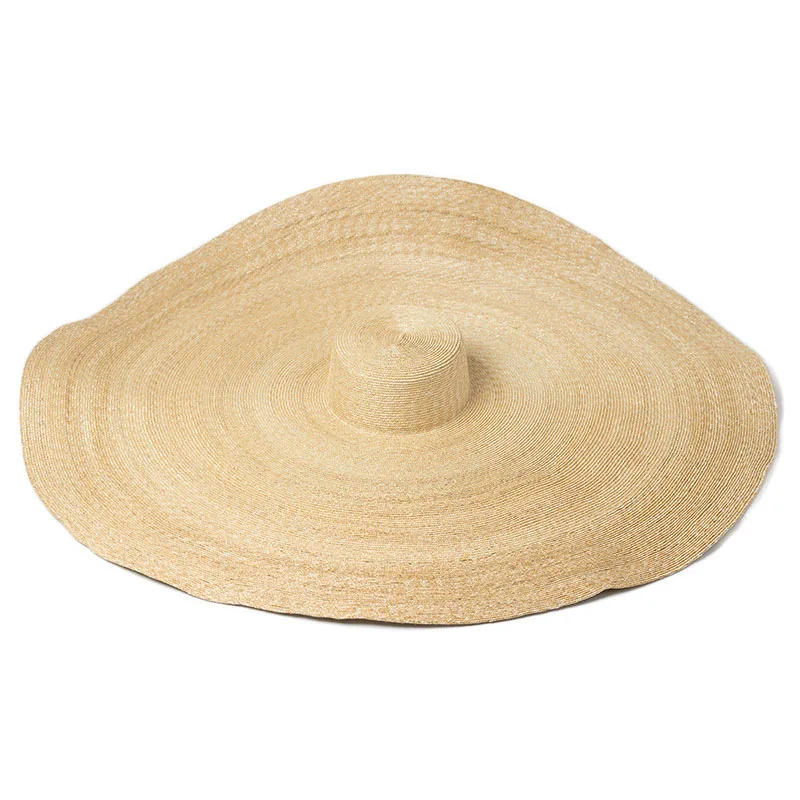 Бесплатная доставка ручная работа очень большая соломенная шляпа с широкими