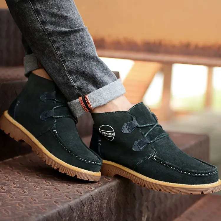 2017 новые мужские кожаные ботинки осенью и зимой отдых Британский стиль платье