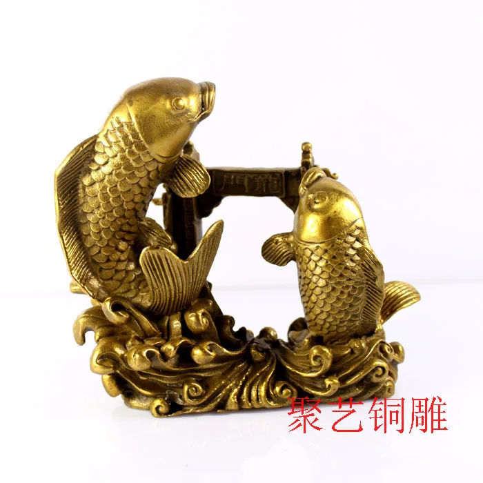 Медь карп украшения рыбы lungmoon богатые ремесла Бронзовая статуя меди|copper statue|copper