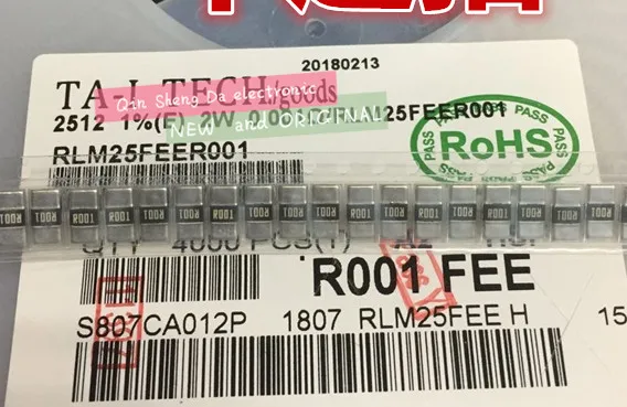 100 шт. 2512 2 Вт 3 1% 0 001r 1MR викинговая металлическая фольга низкий Ohmic чип TCR резистор