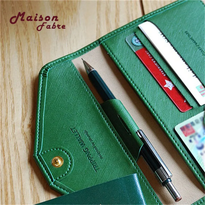 Кошелек с отделением для ID карт многоцелевой путешествий паспорта три сложения