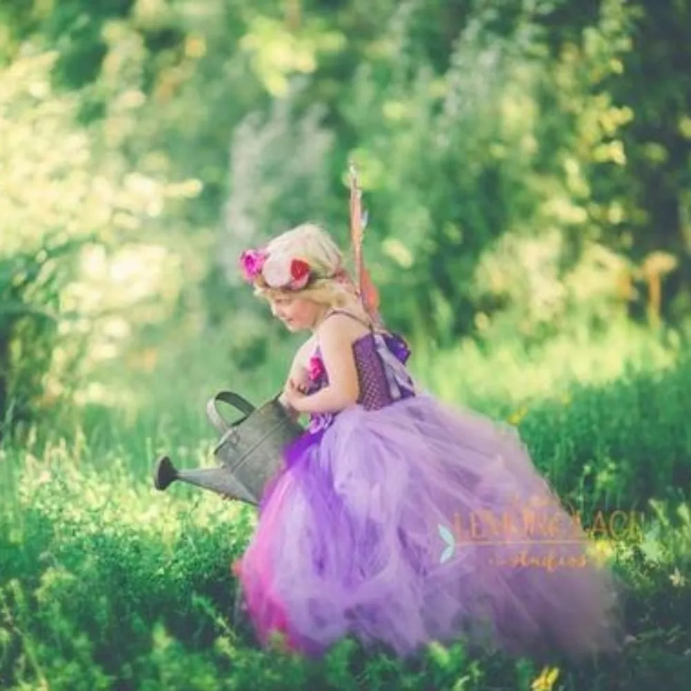 Thanks Giving Princess Tutu Baby Toddler Girl Fairy Costume Purple&ampPink Birthday Party Dress With Wreath Christmas | Детская одежда