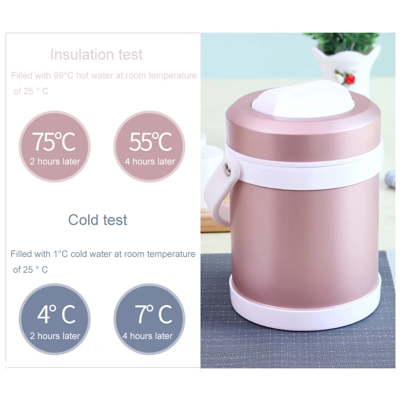 Unibird 2.2L длительный утепленная llunch коробка Нержавеющая сталь Еда термос 3-х слойные термос термо контейнер для супа Jar
