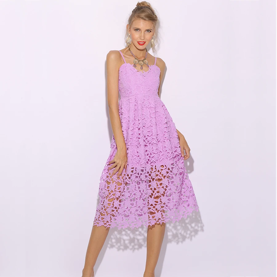 Женское кружевное платье с цветочным принтом Parthea красное вечернее средней длины