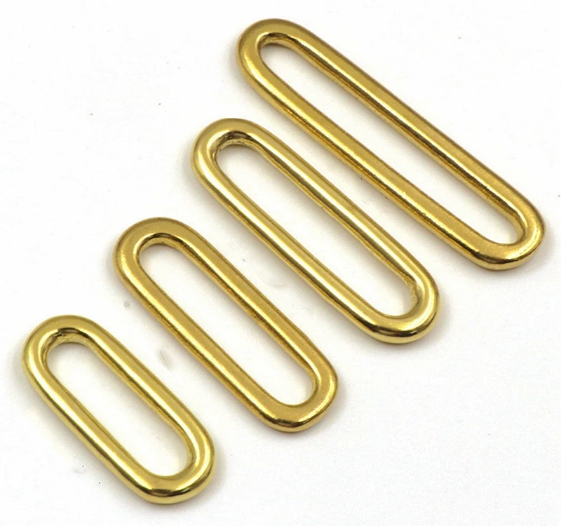 Твердое Латунное овальное кольцо Dee для несварных лент с ремнем ошейник собак