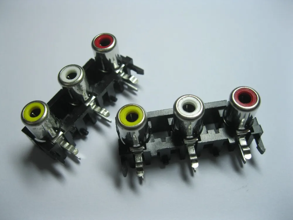 Штырьковый разъем AV 3 цвета гнездовой RCA для аудио видео стандарта 15 мм 120 шт. в