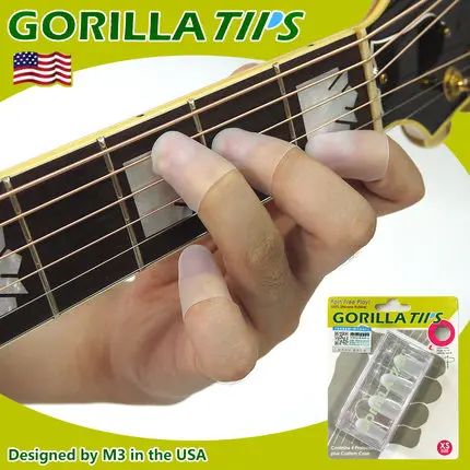 Защитный чехол Gorilla Tips для гитарных басов укулеле и игроков защита пальцев|fingertip