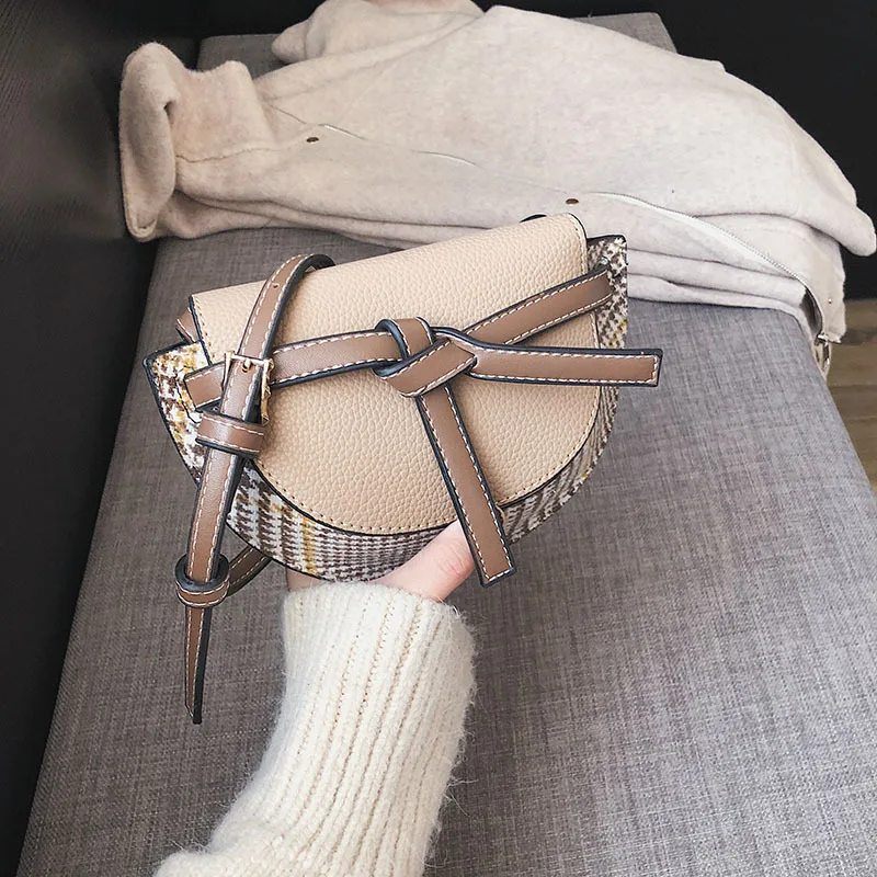 Женская сумка через плечо Маленькая кожаная сумка-седло дизайнерская винтажная