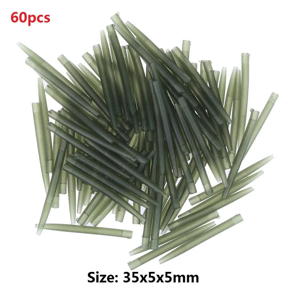 Type E 60pcs 20 шт.-80 шт. TPR терминал 35 мм-75 мм анти-спутывание рукава соединяются с рыболовными крючками Карп рыболовные снасти коробки Pesca Iscas инструменты - Цвет: Type E 60pcs
