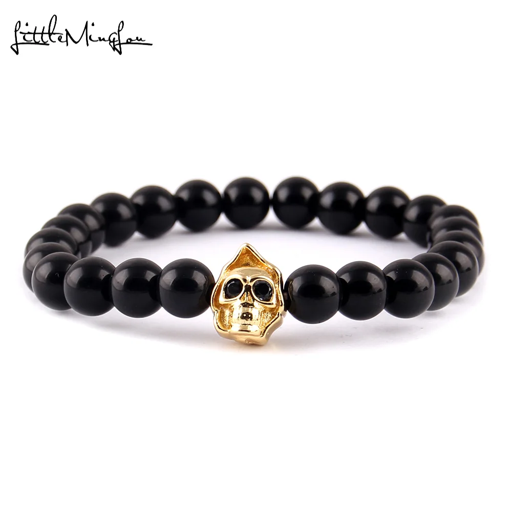 Бусины с подвеской в виде головы смерти из искусственной меди бусины матового