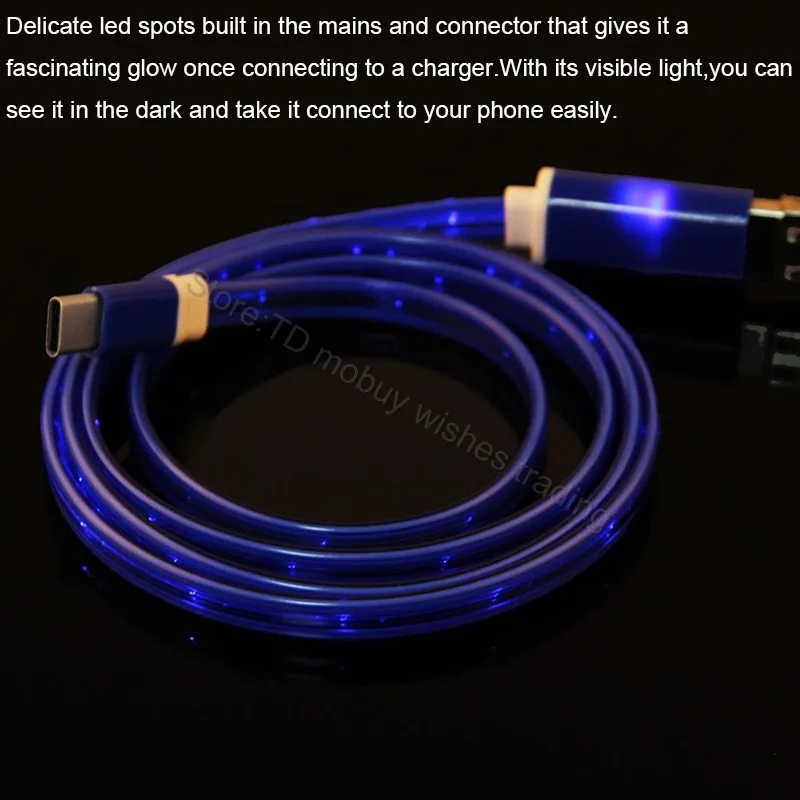 1 м LED USB Type C зарядное устройство кабель для зарядки Letv le tv 1s X500/x800/max/Leeco 2/pro 3/Umi