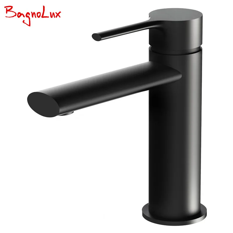 

Wholesale Bathroom Faucet Black Solid Brass Bathroom Solid Basin Crane Cold and Hot Water Mixer Single Handle Hole Tap