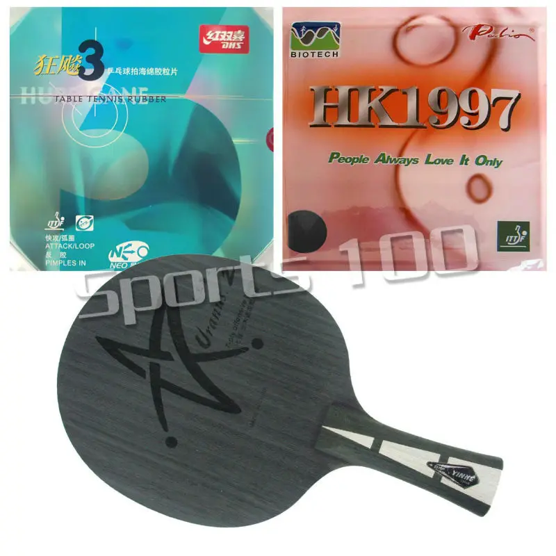Pro Combo ракетка YINHE Galaxy Uranus.2 длинный Shakehand-FL с Palio HK1997 Biotech и DHS NEO Hurricane 3