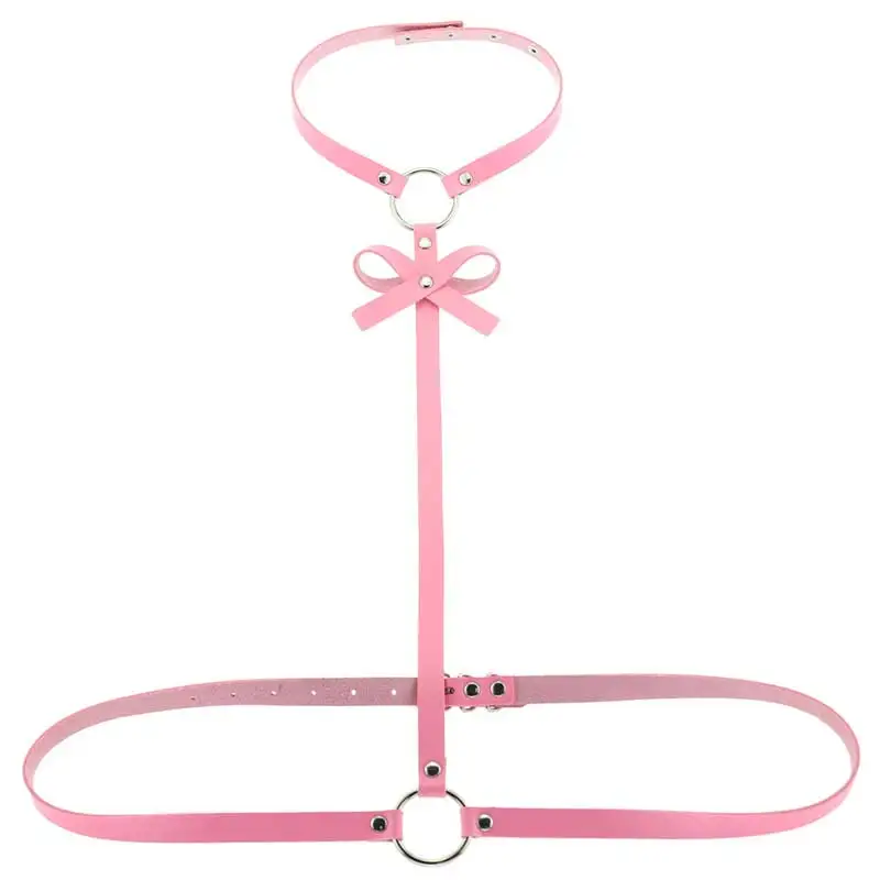 Punk Black Bowknot Body Chain Women Belt Harness Buckle Straps PU Leather jewelry fashion Jewelry | Украшения и аксессуары
