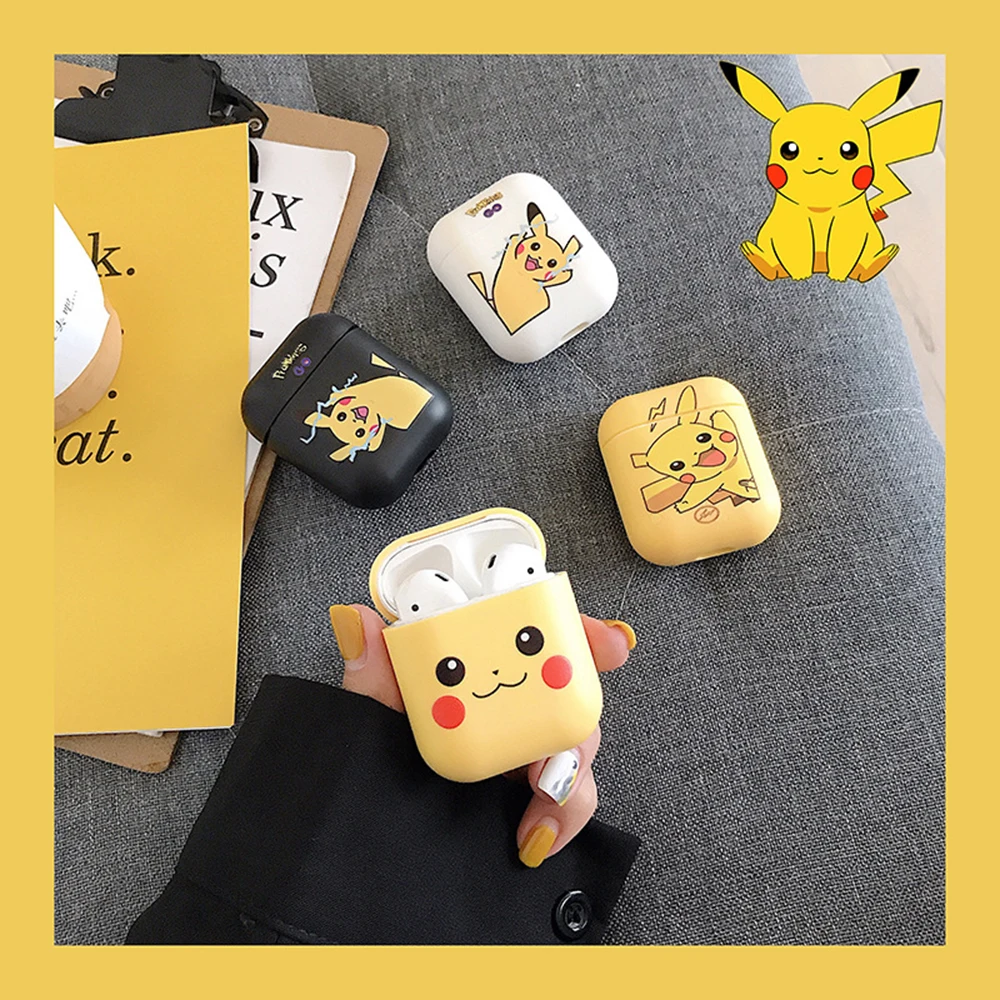 Мягкий чехол для наушников с мультяшным рисунком из ТПУ Pokemons, чехлы для Apple AirPods 1 2, беспроводная Проводная зарядная коробка, милый чехол с изображением пикачуса