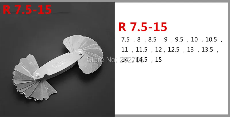 4 предмета в комплекте с малым радиусом манометры R0.3-1.5 R1-7 R7.5-15 R15.5-25 R1-6.5/R7-14.5/R15-25/R26-80 Нержавеющая сталь выпуклые зеркала безопасности arc измерительный инструмент