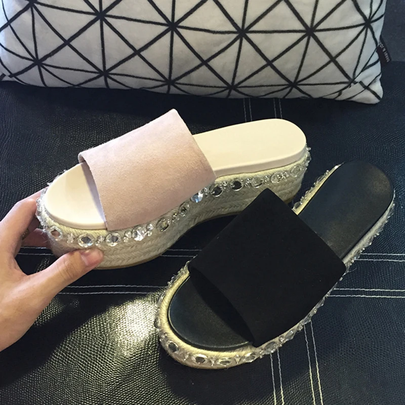 MONMOIRA/женские сандалии с кристаллами эспадрильи в рыбацком стиле роскошные на