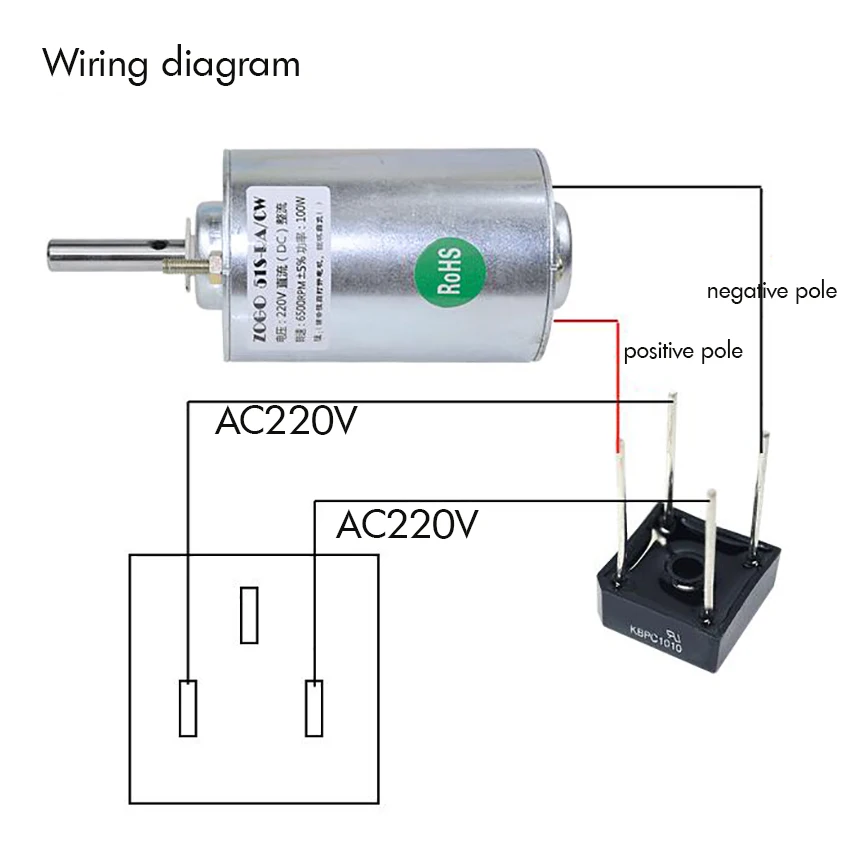 Двигатель постоянного тока 220 В 100 Вт с низким уровнем шума двойной