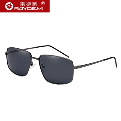 Gun Black Raydem Прямоугольная оправа Модные Простые новые зеркальные рефлективные линзы мужские солнцезащитные очки мужские поляризованные очки для вождения на открытом воздухе - Цвет линз: Gun Black