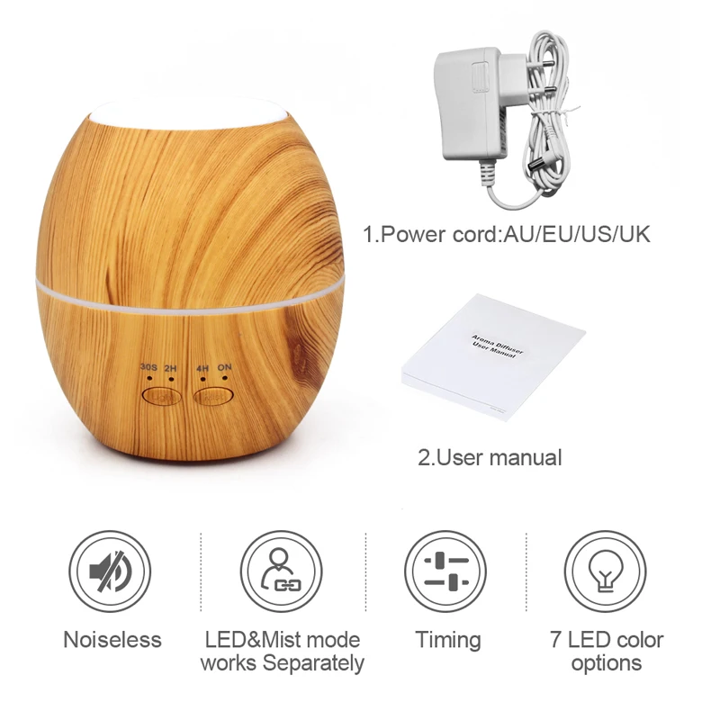 

300ml Air Humidifier Essential Oil Diffuser Aroma Lamp Aromatherapy Electric Aroma Diffuser Mist Maker for Bed Room