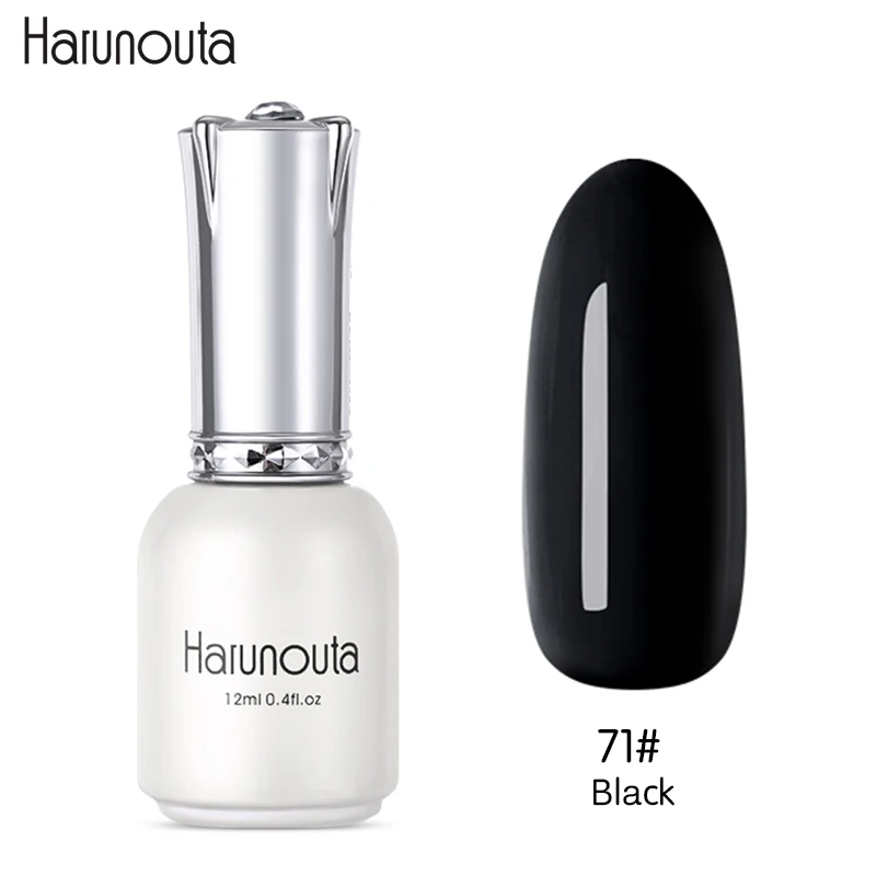 Black Harunouta 12 мл однотонная одежда личная гигиена Красный Фиолетовый Блеск Звездное платины краски стойкий гель для ногтей дизайн ногтей гель Лаки - Цвет: Black