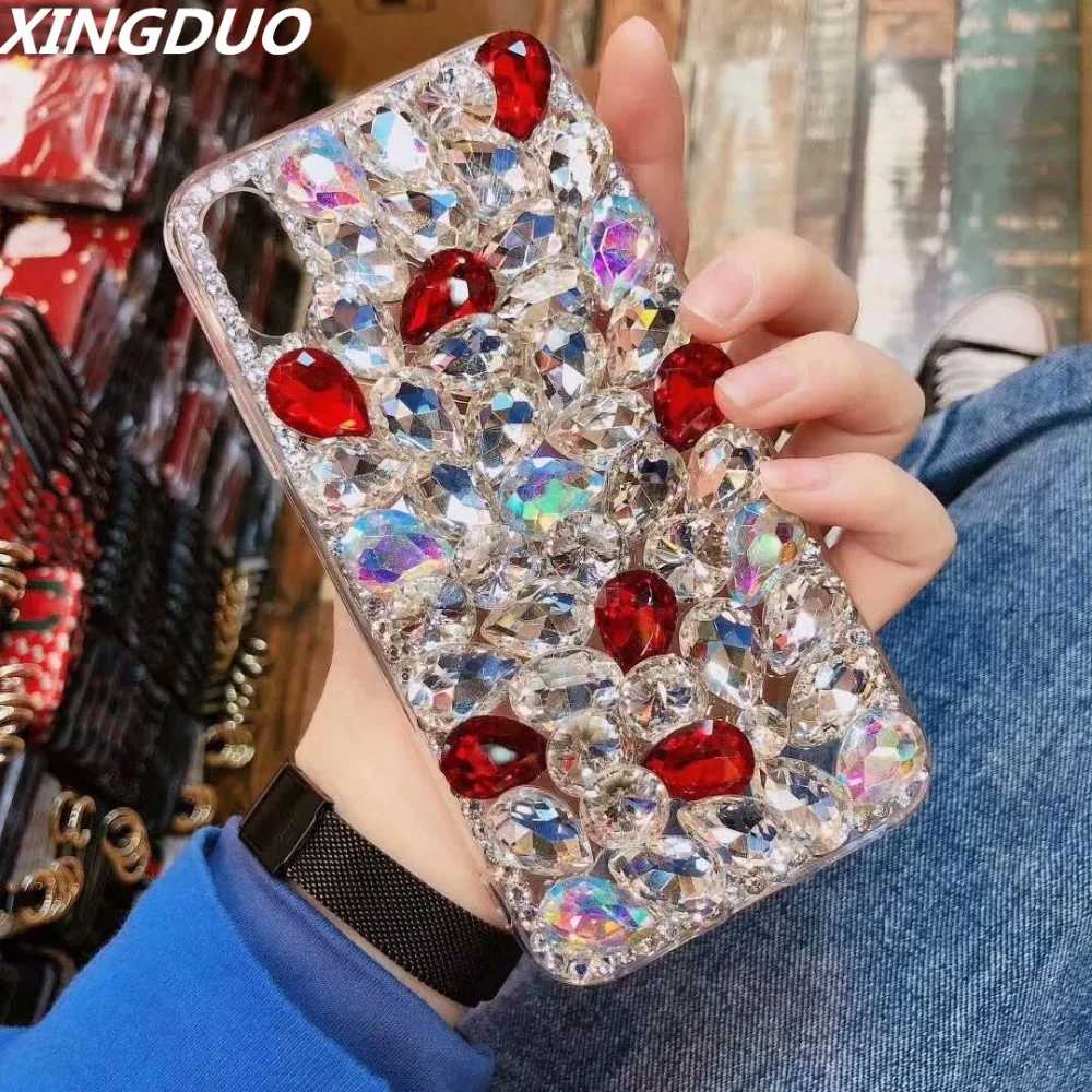 Чехол XINGDUO для Samsung galaxy S10 S9 S8 Plus S7 S6 Edge блестящий чехол с большими кристаллами и