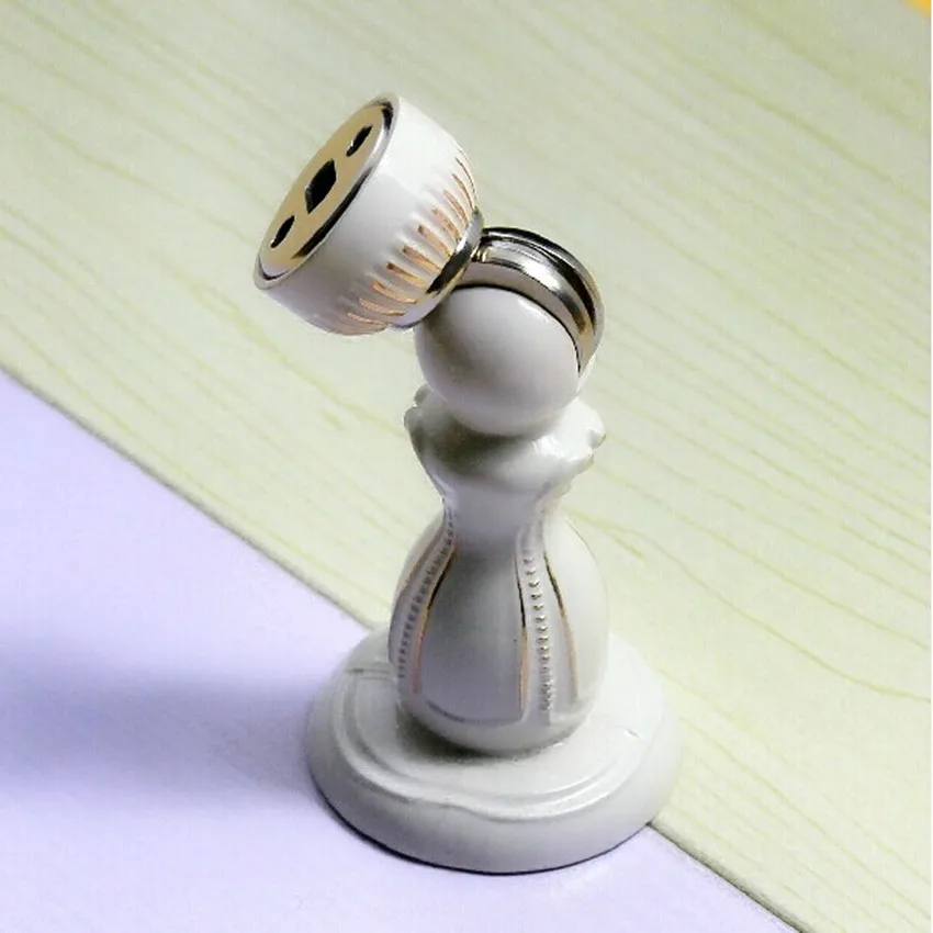 

Fashion vintage ivory white Zinc alloy door stopper strong magnetism door stops Free shipping with screw fitting white gold