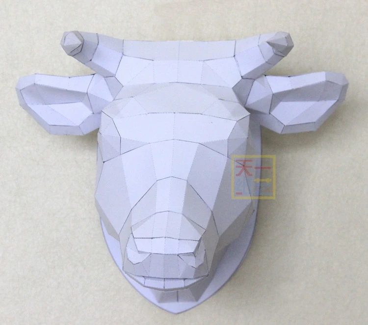 Бумажная модель Bullhead настенное украшение сделай сам для гостиной животное