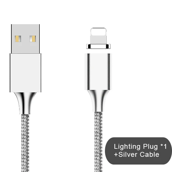 1 IOS Silver cable NOHON 3 в 1 Магнитный кабель для синхронизации данных 8 Pin для iPhone X 8 XS Plus Micro usb type C Быстрая зарядка для Xiaomi кабели зарядного устройства - Цвет: 1 IOS Silver cable