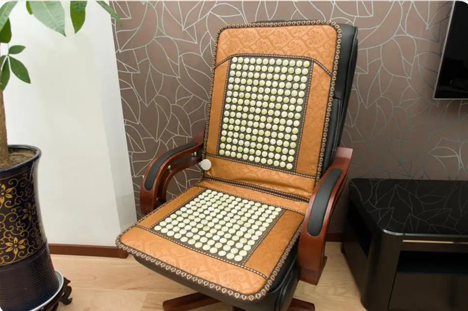 

New jade cushion germanium stone boss chair cushion electric heating heating cushion cushion for leaning on of the office