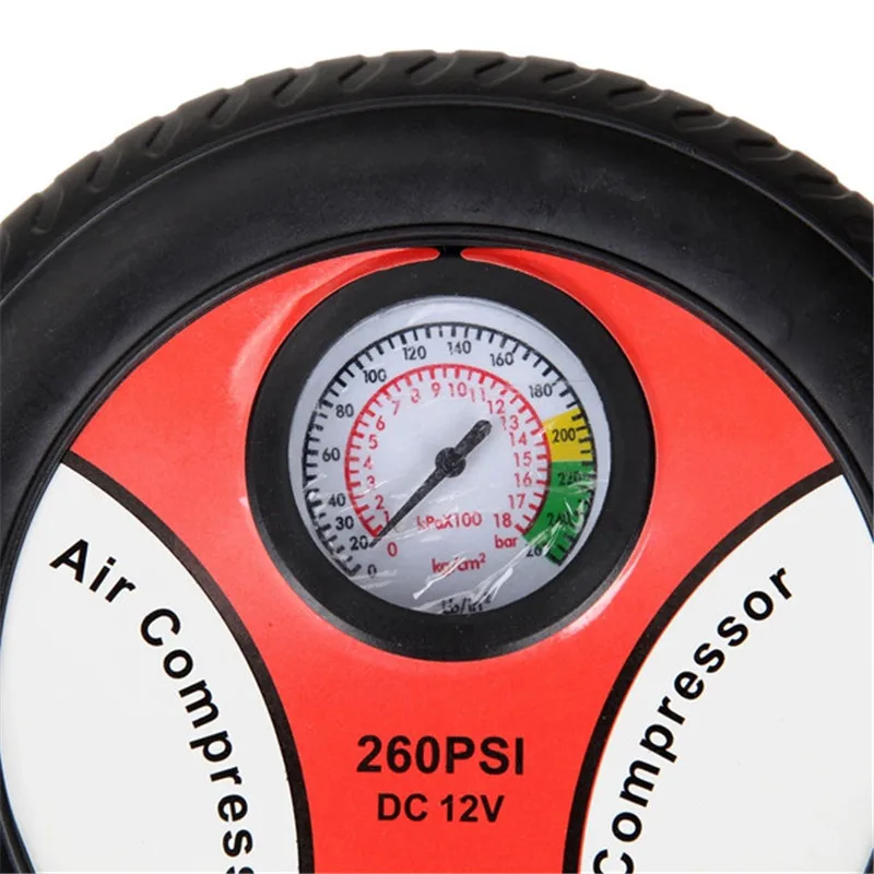 Car Mini Inflatable Pump 260PSI DC12V Metal Plastic Air Compressor Monitor 3 Nozzles | Автомобили и мотоциклы