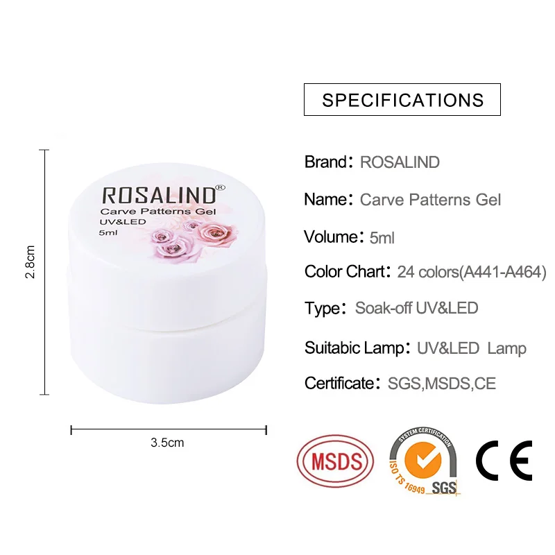 ROSALIND УФ гель для ногтей Гибридный резной узор Полупостоянный лак все украшения