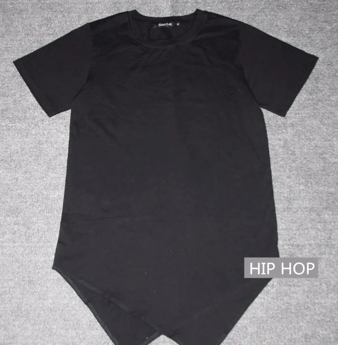 Новинка удлиненная Мужская футболка в стиле хип-хоп длинная с коротким рукавом