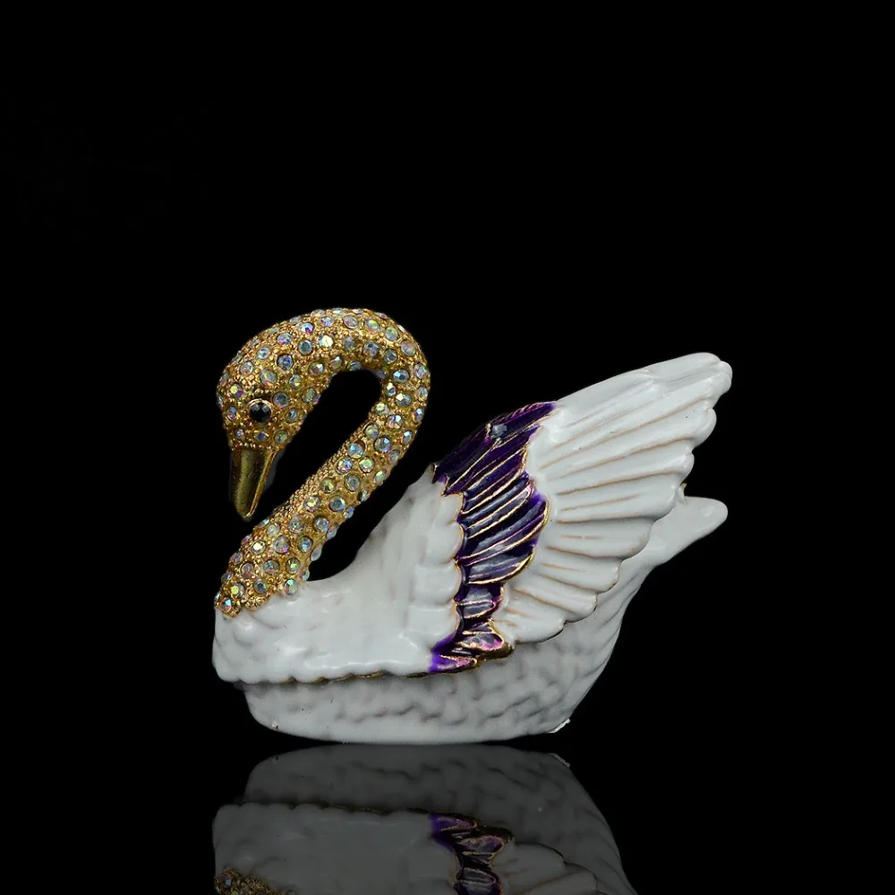 Qifu ручная работа элегантная лебедь металлическая коробка для