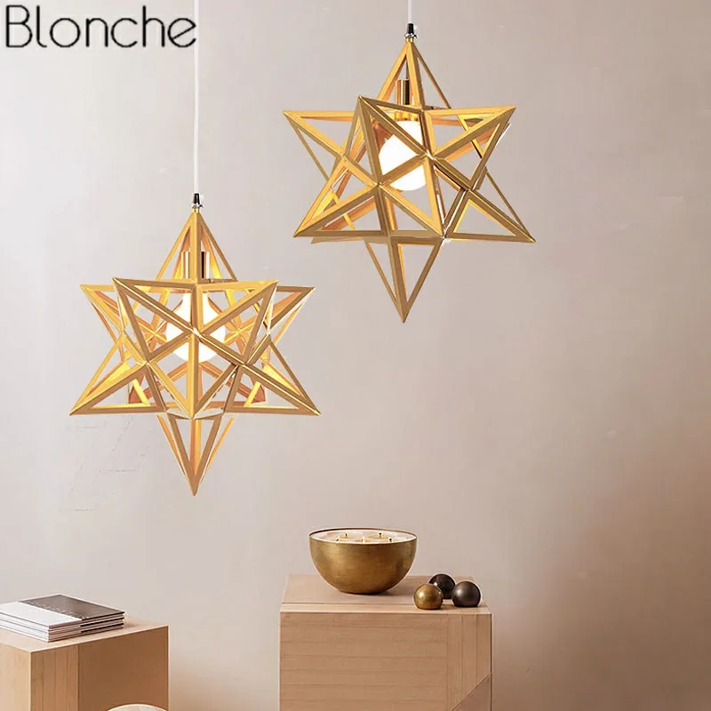 

Nordic Modern Creative Art LED Star Pendant Lights Loft Industrial Dining Room Bedroom Kitchen Fixtures Home Decor Hanging Lamp