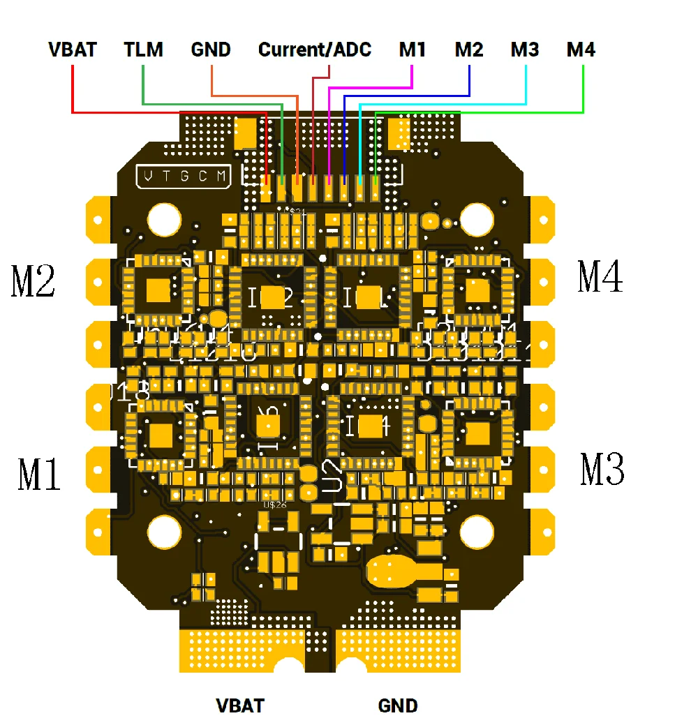 Мини Контроллер полета Holybro Kakute F7 и Tekko32 F3 4 в 1 45A mini ESC & Atltal VTX 5 8G Combo Stack 20*20 мм|Детали