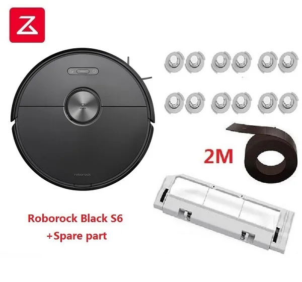 S6 add spare parts Черный робот-пылесос Roborock S6, домашний автоматический уборочный пылесос, стерилизация пыли, умная планируемая мойка - Цвет: S6 add spare parts