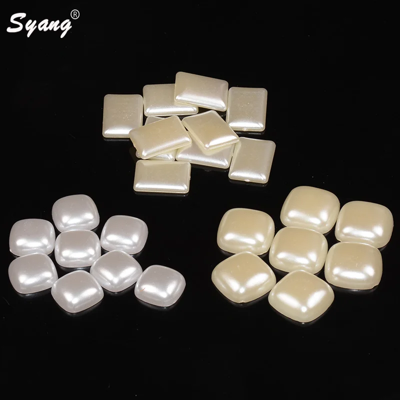 New Big Loose Bead 25pcs 24*25/20*20/18*25 ABS Pearl Imitation Beads Square Rectangle Flat Back Half Nail Art Clothes Decoration | Украшения