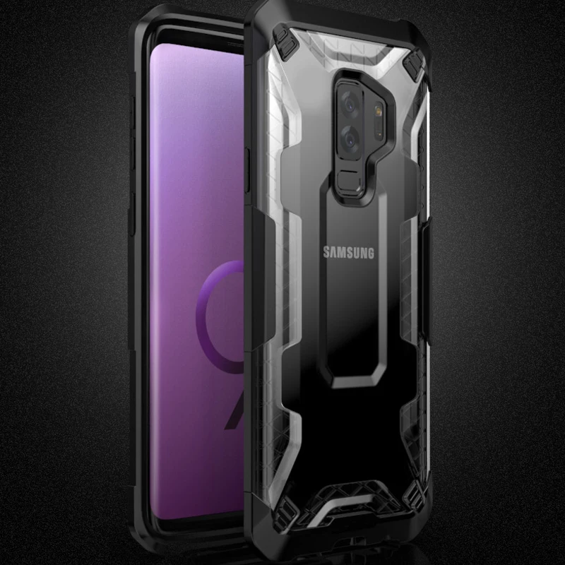 Чехол для samsung Galaxy S9 Plus гибридный защитный прозрачный чехол с единорогом и жуком