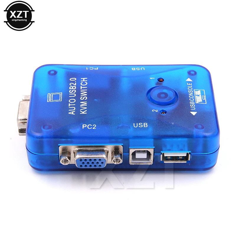 1 шт. 2 порта Авто USB 0 USB2.0 VGA KVM коммутатор переключатель для ПК клавиатуры мыши в