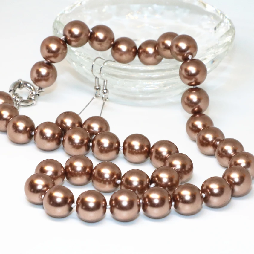 Уникальный дизайн романтическое шампанское 12 мм имитация жемчуга круглые бусы