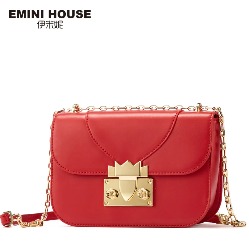 EMINI HOUSE, Индийская серия, сумка на цепочке, разделенная кожа, сумки через плечо для женщин, сумка на плечо, роскошные сумки, женские сумки, дизайнерские