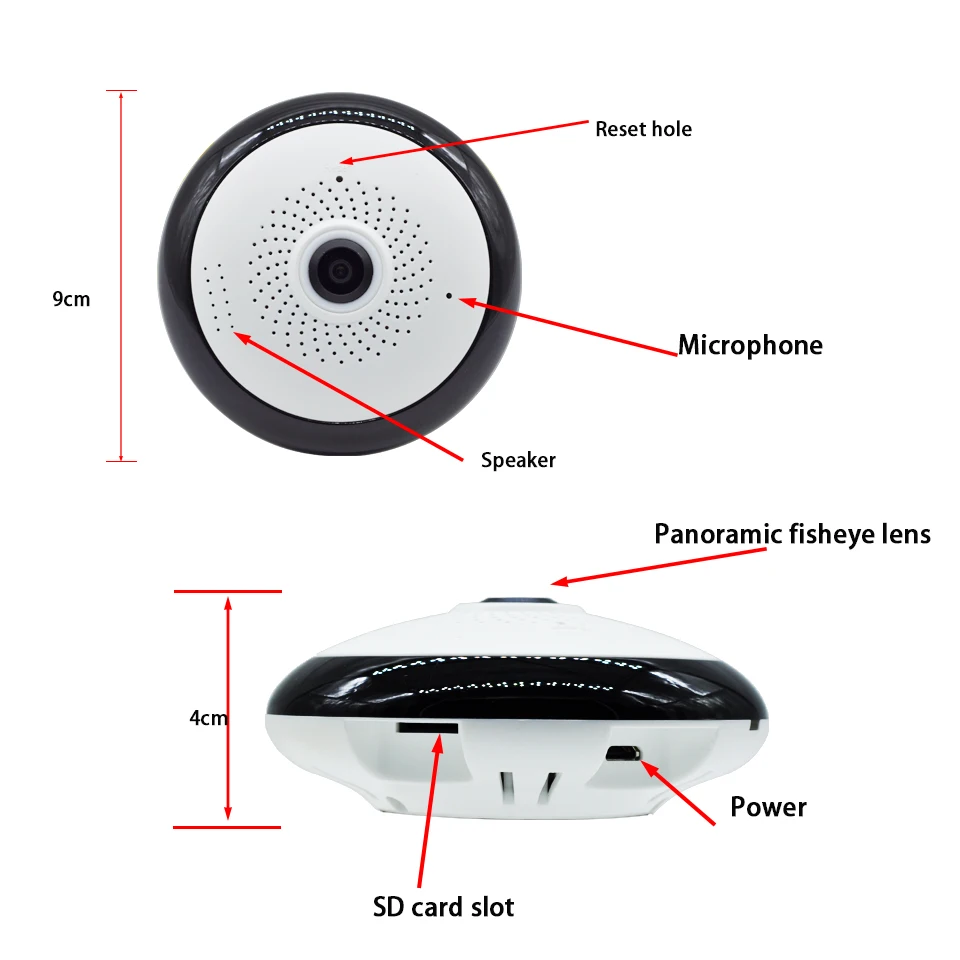AOUERTK 360 панорамный охранных WI FI Камера 960P регистрация движения градусов полный