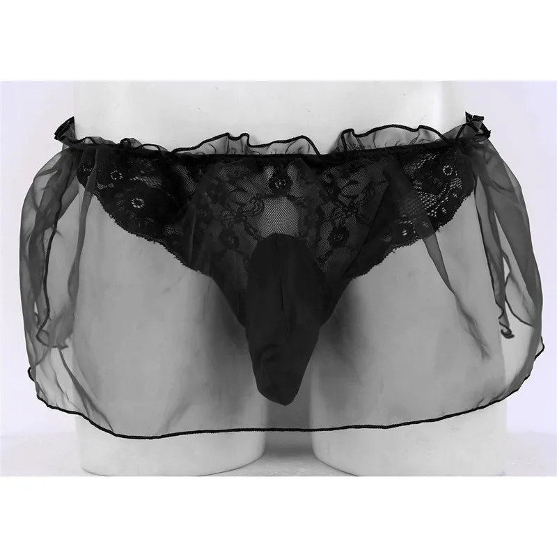 Для мужчин нижнее белье Sissy кружевное платье с цветочным рисунком из органзы